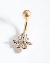 Lovisa - Gold Starburst Surgical Steel Belly Bar
