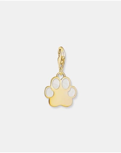THOMAS SABO - Gold Charm Pendant Dog Paw with Cold Enamel