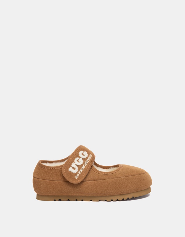 EVERAU - Australian Shepherd Ugg Velvi Kids Cow Suede Upper Loafer Oxfords Flats