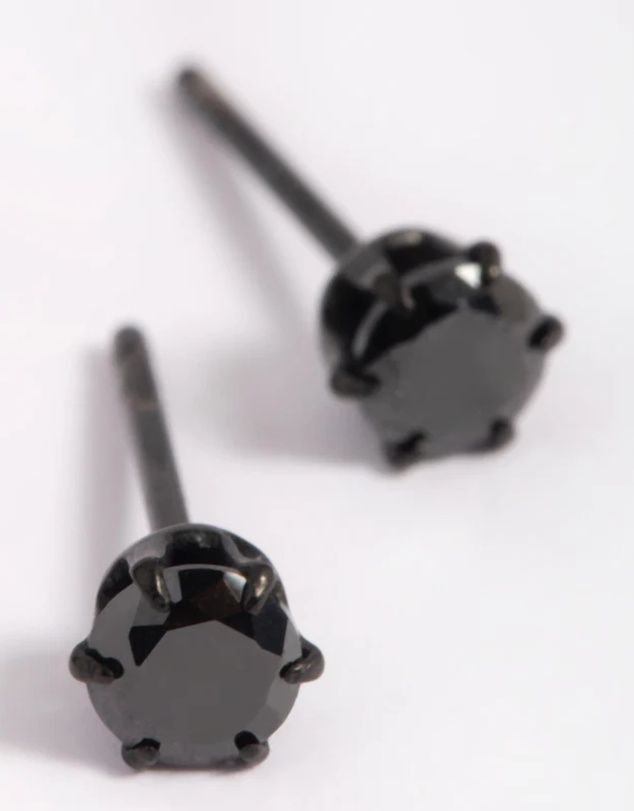 Lovisa - Matte Black Surgical Steel Stud Earrings