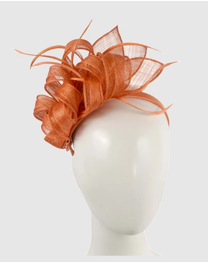Max Alexander - Orange Sinamay Loops Fascinator