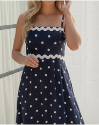 Esther & Co - Priah Dress - Navy Spot