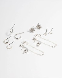Lovisa - Silver Celestial Stacker Earrings 5-Pack
