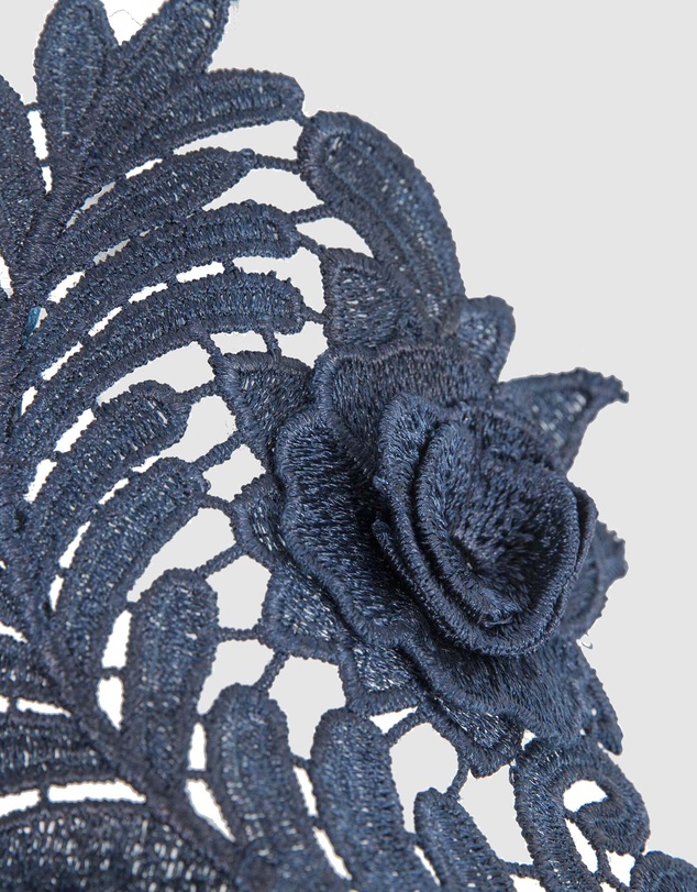 Max Alexander - Navy Lace Crown Headband Fascinator