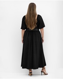 City Chic - Collins Puff Sleeve Midi Dress