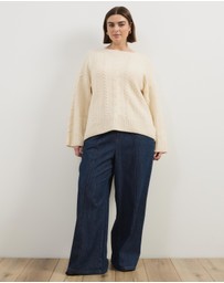 Atmos&Here Curvy - Drew Oversized Textured Cable Knit Jumper