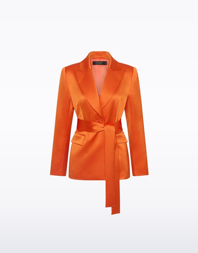 Carla Zampatti - Clementine Satin Acetate Tie Waist Blazer