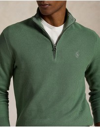 Polo Ralph Lauren - Mesh-Knit Cotton Quarter-Zip Sweater
