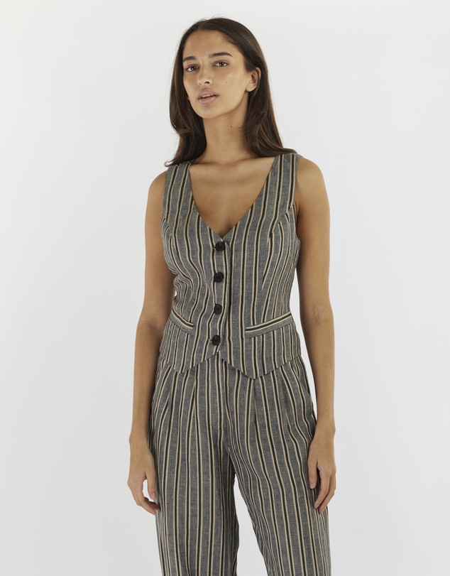 Amelius - Set Sail Linen Stripe Vest