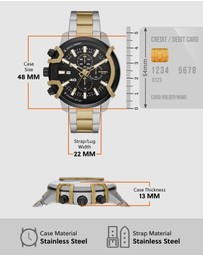 Diesel - Griffed Two Tone Chronograph Watch
