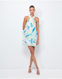AERE - Kira Tie Back Linen Mini Dress