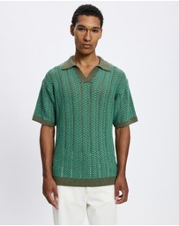 Scotch & Soda - Open Structured Knitted V-Neck Polo
