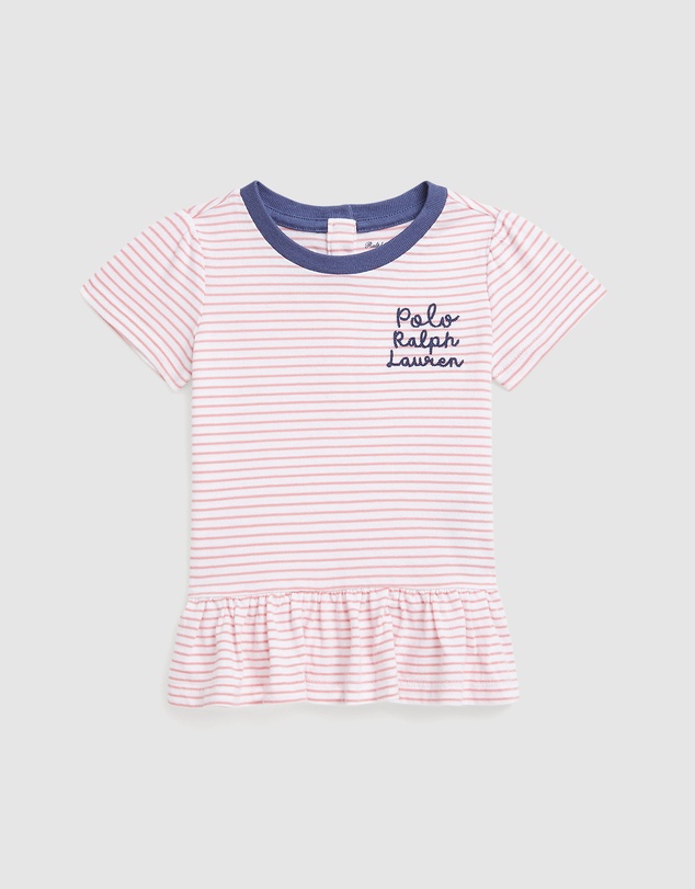 Polo Ralph Lauren - Logo Cotton Jersey Peplum Tee - ICONIC EXCLUSIVE - Babies