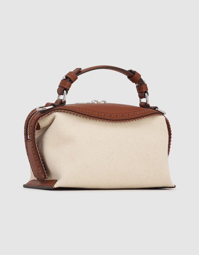 Oroton - Mica Mini Bowler Canvas Broguing