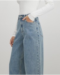 AERE - Marla Mid-Rise Barrel Leg Jeans