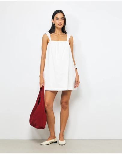 AERE - Maris Shirred Cotton Mini Dress