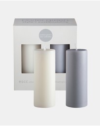 porter green - escc small pillar candle soy-blend unscented candles