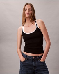 Calvin Klein Jeans - Contrast Trim Ribbed Tank Top