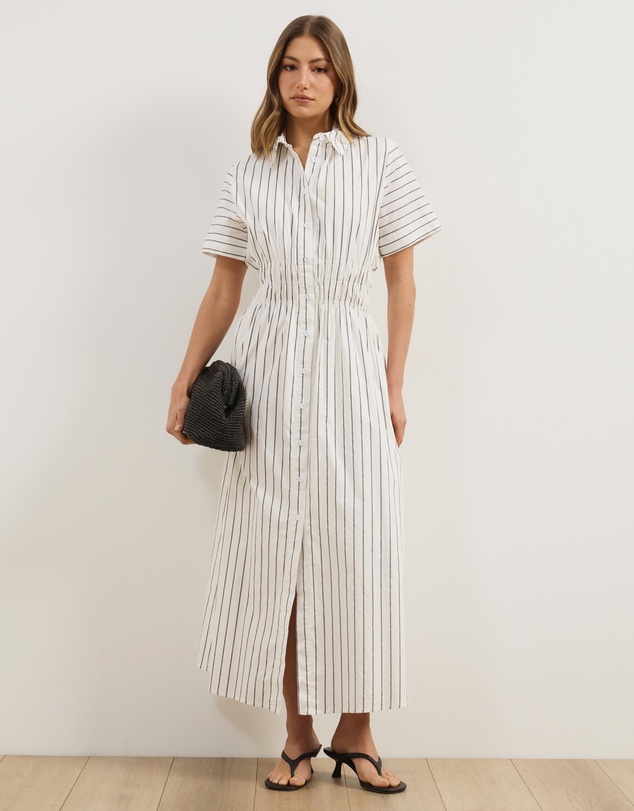 Atmos&Here - April Cotton Poplin Midi Shirt Dress