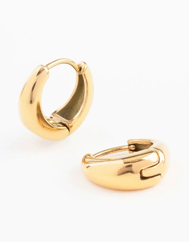Lovisa - Waterproof Gold Plated Stainless Steel Mini Drop Huggie Earrings