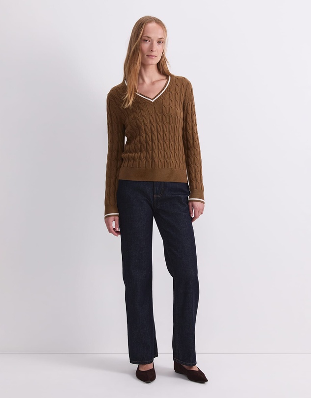 Sportscraft - Merino Cable V Neck Sweater