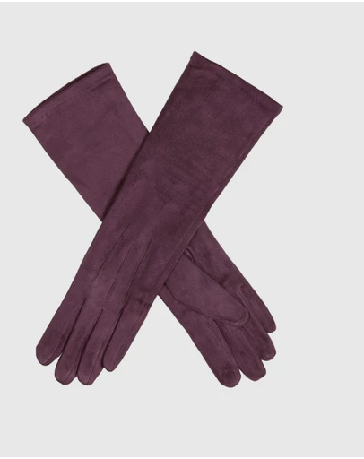 DENTS - Touchscreen Long Velour-Lined Faux Suede Gloves
