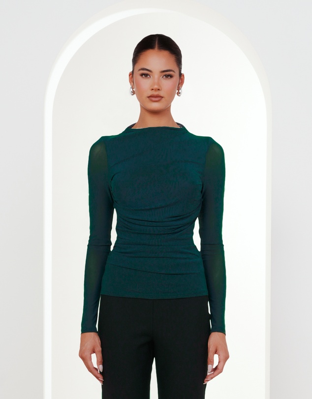 Pilgrim - Louiza Gathered Mesh Top
