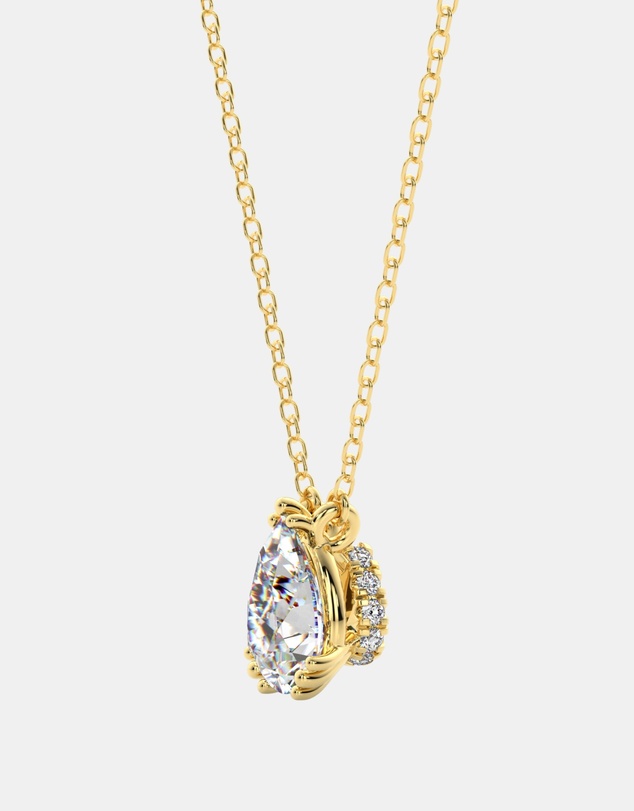 Georgini - Georgini Elegant Essentials 7mm Pear Cut Hidden Halo Pendant Gold