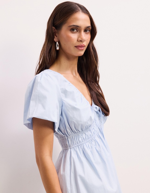 The Fated - Emira Gathered Tie Mini Dress