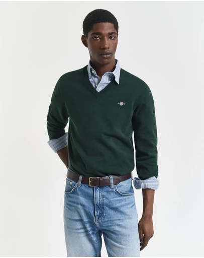 Gant - Classic Cotton V-Neck Sweater
