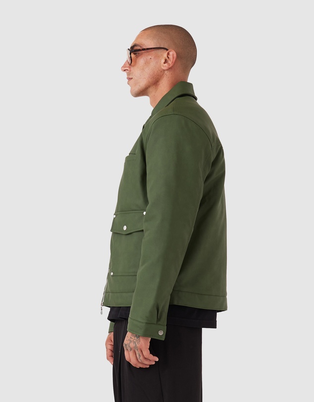 Zanerobe - Faux Leather Aviator Jacket Forest