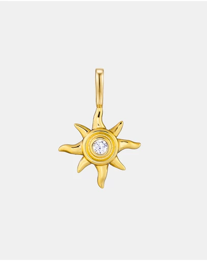 Zoe Olivia - 14K Gold Vermeil Cubic Zirconia Sun Charm