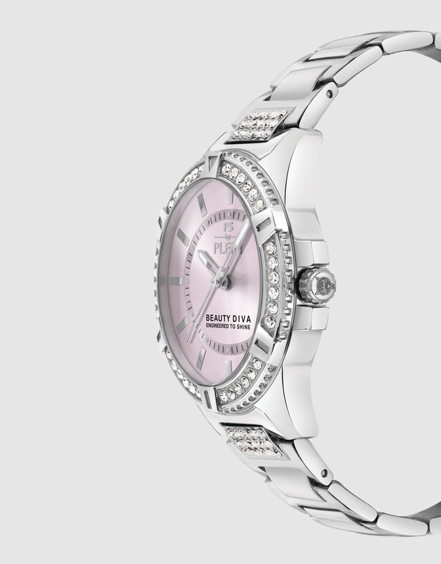 Plein Sport - Plein Sport Beauty Diva 40mm Light Pink Dial Silver-Tone Stainless Steel Bracelet Watch