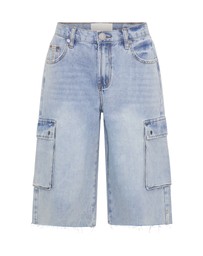 ONE TEASPOON - Skater Girl Low Waist Super Long Leg Denim Jorts - Soft Blue
