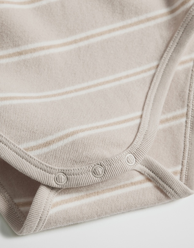 Country Road - Organically Grown Cotton Stripe Logo Long Sleeve Bodysuit