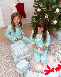 Sant And Abel - Kids Hepburn Gingham Mint Long PJ Set