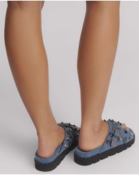 ONE TEASPOON - Studded Denim Iggy Slides