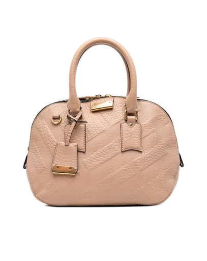 Pre-Loved by Azura Reborn - Pre-Loved Medium Heritage Grain Check Embossed Orchard Bowling Bag