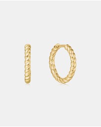 Ania Haie - Ania Haie Gold Texture Medium Huggie Hoop Earrings