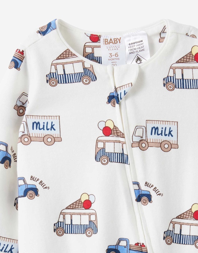 Cotton On Kids - Growie Long Sleeve Zip Romper