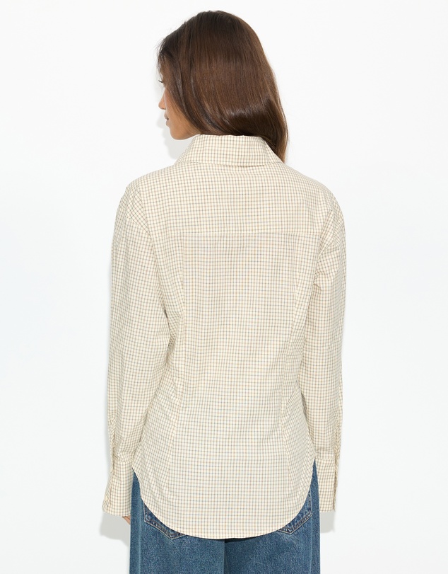 Dazie - Em Asymmetrical Check Button Up Shirt