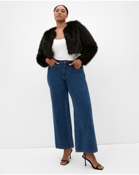 City Chic - Angelica Faux Fur Crop Jacket