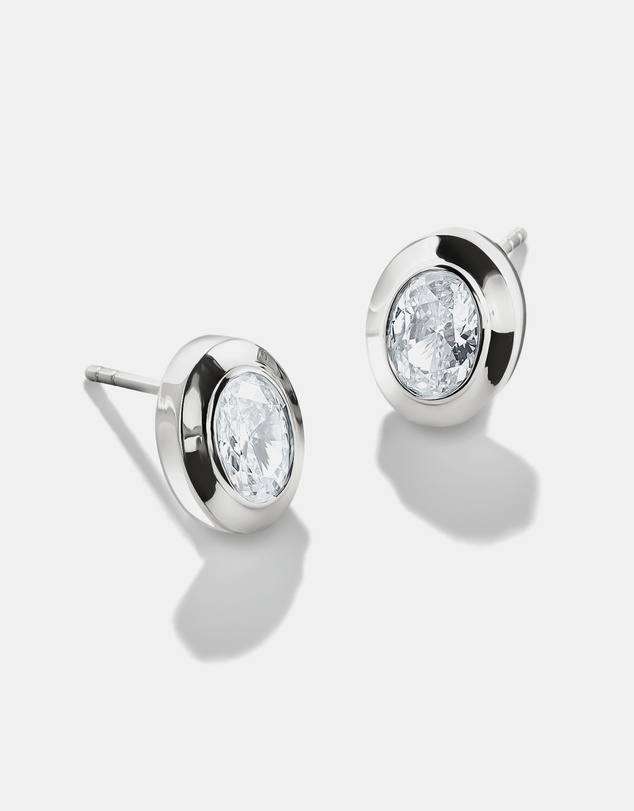 THOMAS SABO - THOMAS SABO Oval Stud Earrings with Zirconia Stones Silver