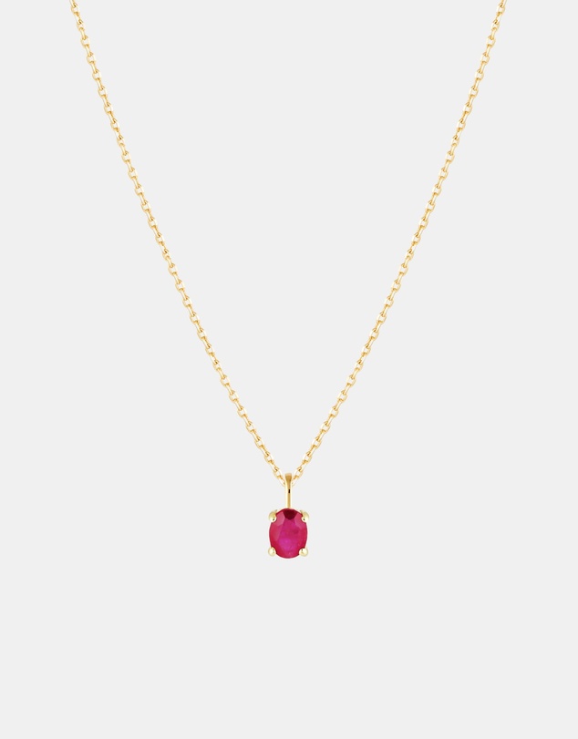 Luna Rae - Solid Gold - Ruby Necklace