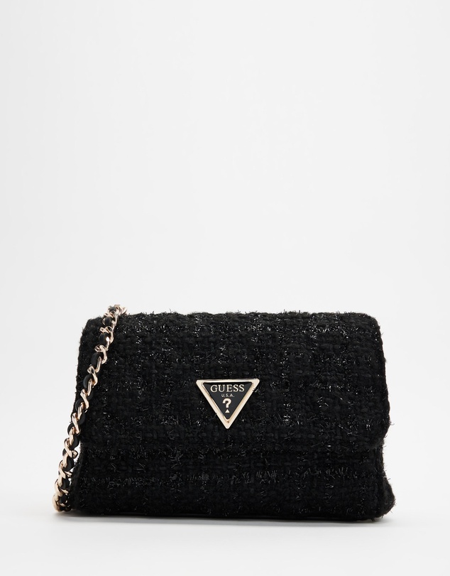 GUESS - Giully Mini 2 Comp Convertible Flap Tweed Bag