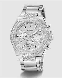 GUESS - GUESS Men's Silver Tone Multi-function Watch