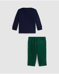 Polo Ralph Lauren - Logo Cotton Rugby Shirt & Chino Pants Set - Babies