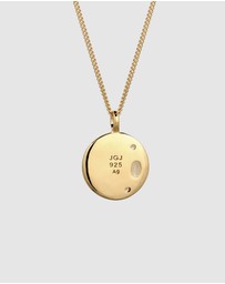 Elli Jewelry - Soleil Textured Medallion Necklace in Gold-Plated 925 Sterling Silver