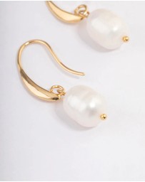 Lovisa - Gold Plated Freshwater Pearl Medium Hook Drop Earrings