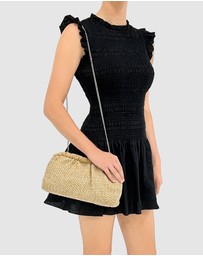 Olga Berg - AMALIA Pleated Woven Clutch